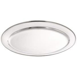 Genware NEV-1365 Oval Flat, Stainless Steel, 12"