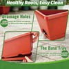Yokodaza Red Window Box Planters, 7 Pack Rectangular Plastic Flower
