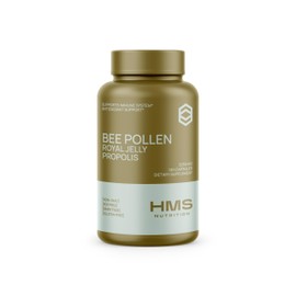 HMS Nutrition Premium Bee Pollen Daily Dietary Supplement - Includes Propolis & Royal Jelly - 3250mg Non-GMO, 120 Vegetarian Capsules - 30 Day Supply