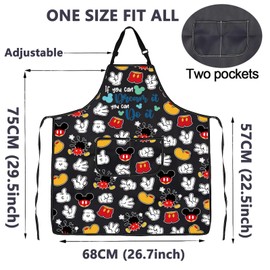 CMNIM Cartoon Mouse Aprons Mouse Cooking Aprons with Pockets Colorful Mouse Kitchen Baking Home Chef Aprons Mouse Lover Gifts, 25527 Cartoon Mouse a, Medium