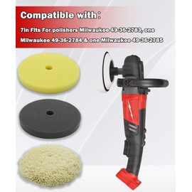 AWTURBO 7" Inch Polishing and Finishing Pad Kit Fits for Milwaukee M18 Polisher (2738),Replace 49-36-2783, 49-36-2784, 49-36-2785
