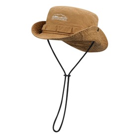 Clape Outdoor Fishing Sun Boonie Hat Summer UV Protection Safari Caps Washed Cotton Twill Bucket Hunting Hat, Khaki