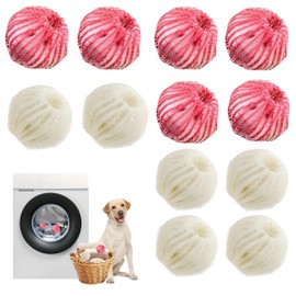 12 PCS Pet Hair Remover for Laundry, Reusable Hair Catcher,Pet Hair Remover Balls for Washing Machine Reusable Hair Catcher for Dogs and Cats