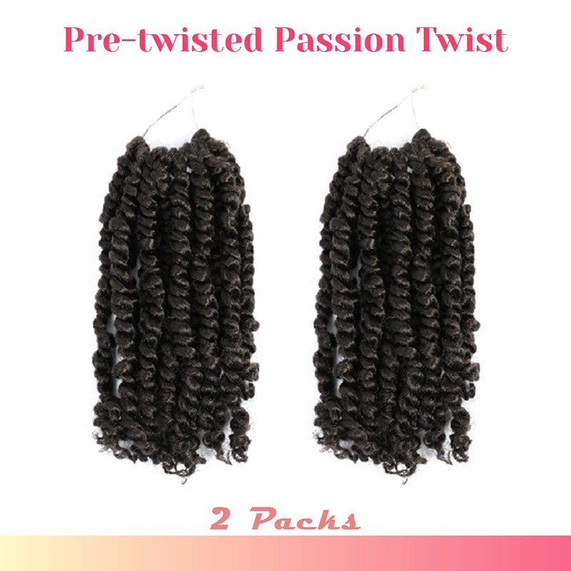 BOHOBABE Pre-twisted Passion Twist Crochet Hair 10 Inch Short Pre-looped