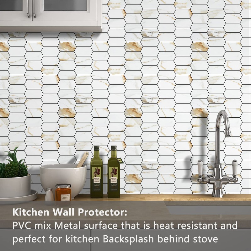 Vamos Tile Long Hexagon Peel and Stick Backsplash Tile -