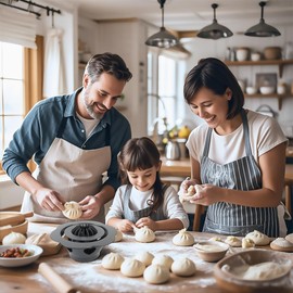 MDJVLNQ Big Dumpling Maker Momo Machine,6.57" Baozi Maker Machine Mold Food Grade PP Kitchen Gadget Tool Homemade Bao Buns Ease Use And Clean For Home Kitchen Beginners