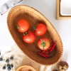 i-lan Large Size Handmand Oval Bread Serving Basket, Natural Rattan