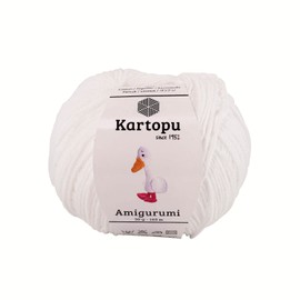 Kartopu Amigurumi and Baby Cotton Knitting Rope, Specially Produced for Amigurumi Lovers, (8 Packs) Ball (Ball) 1.76 oz (50 g) (White 010)