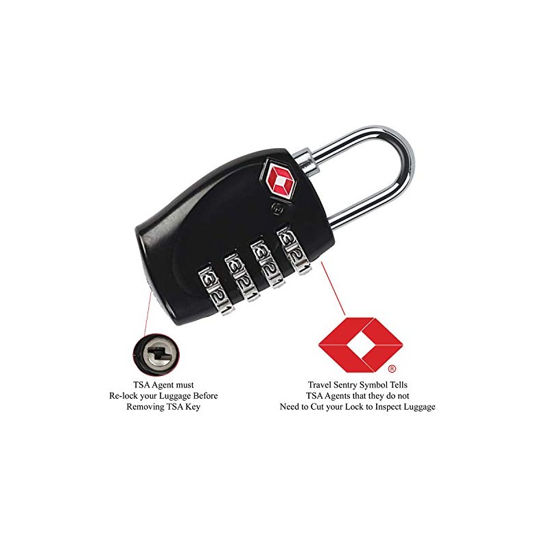 4 Dial Digit TSA Approved Travel Luggage Locks Combination for