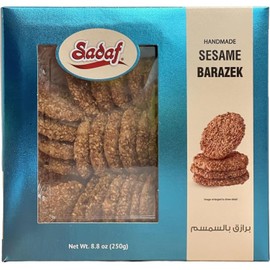 Sadaf Barazek with Sesame Cookies - Ideal Appetizer or Snack - Middle Eastern Cuisine - Handmade Sesame Cookies - Kosher - 250g Box