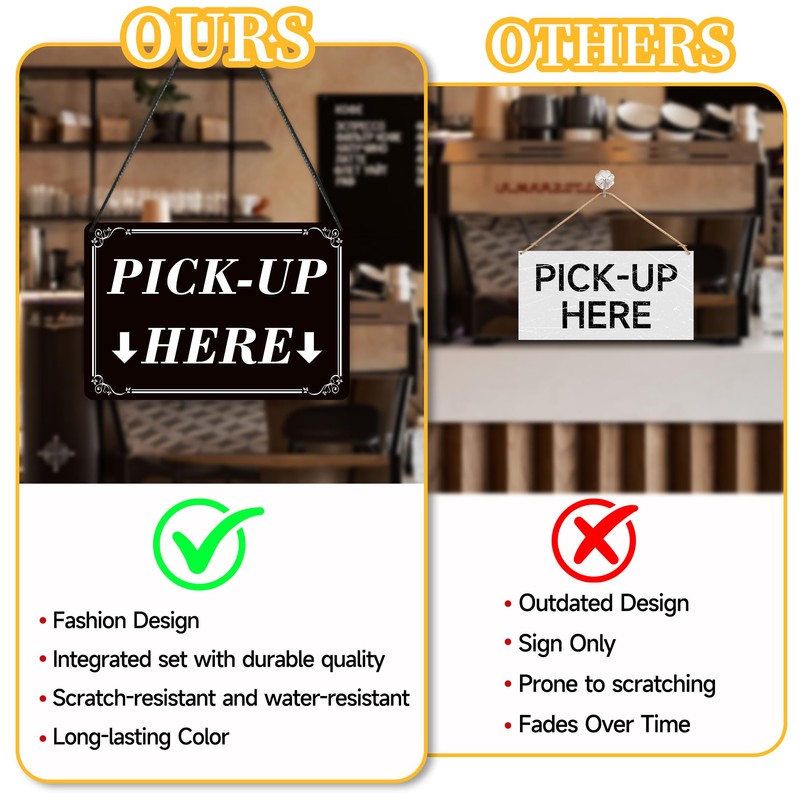 1Pack Order Here Pick Up Here Signs, Double-Sided Durable PVC