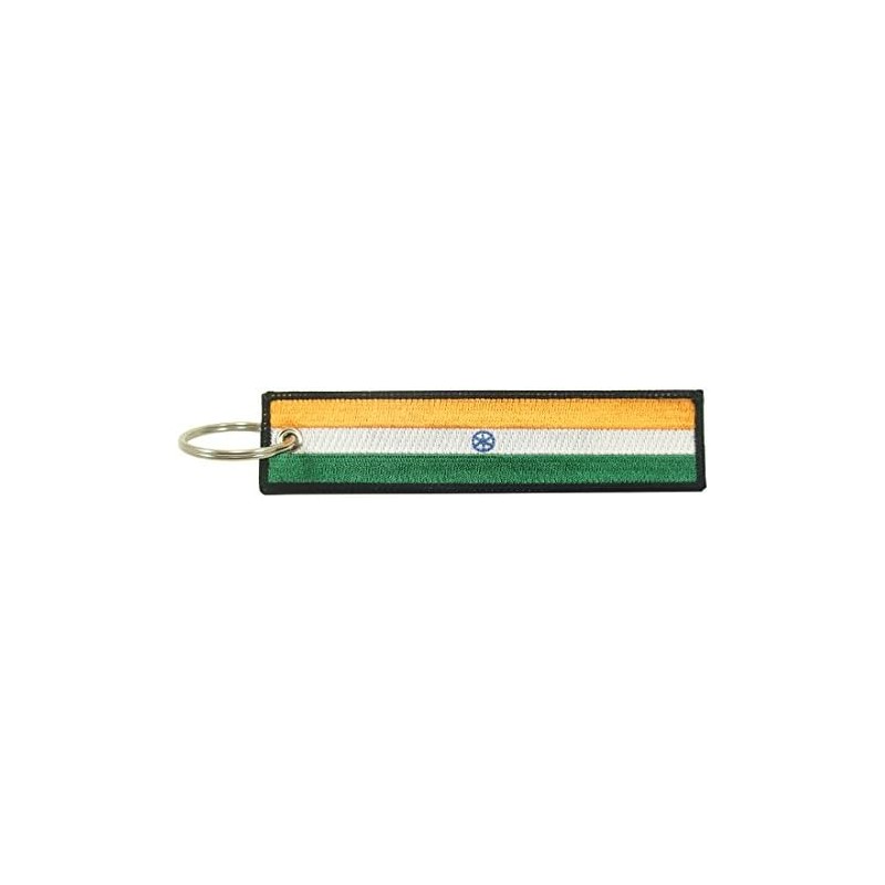 Llavero de la bandera de la India, 100% bordado