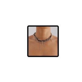 Carufin Pearl Star Choker Necklace for Women, Sparkling Star Pendant Chain, Tassel Choker, Cross Necklaces, Punk Layers Jewellery, Metal, No Gemstone