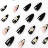 Clataly Pack of 24 White Star Ripple Nails False Acrylic