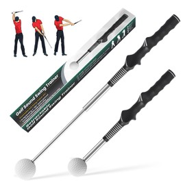 NUISISA Retractable Golf Swing Training,Golf Training Aid,Golf Grip Trainer,Golf Accessories for Men,Right-Handed Strength & Tempo Training for Chipping Hitting Black 1Pack