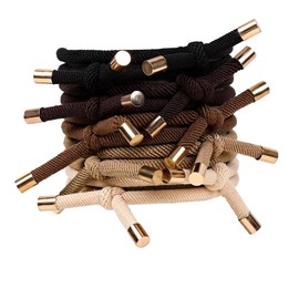 KAQILE Pack of 10 Hair Bobbles Coffee Colour - Premium Rubber Bands Hair Bands - Rubber Bands for Women and Girls Thick Hair and Curly Hair Bun - Hair Scrunchie Hair Band Ponytail Rubber (Colour 1)