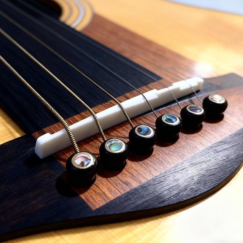 Guitar Bridge Pins, 6 Pcs Ebony Acoustic Guitar Pegs with