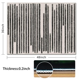 Office Chair Mat for Hardwood & Tile Floor,Modern Boho Stripe 36"x48" Computer Chair Mat for Rolling Chairs Carpet,Under Desk Non Slip Gaming Rug,Low-Pile Rubber Backing Large Protector Mat