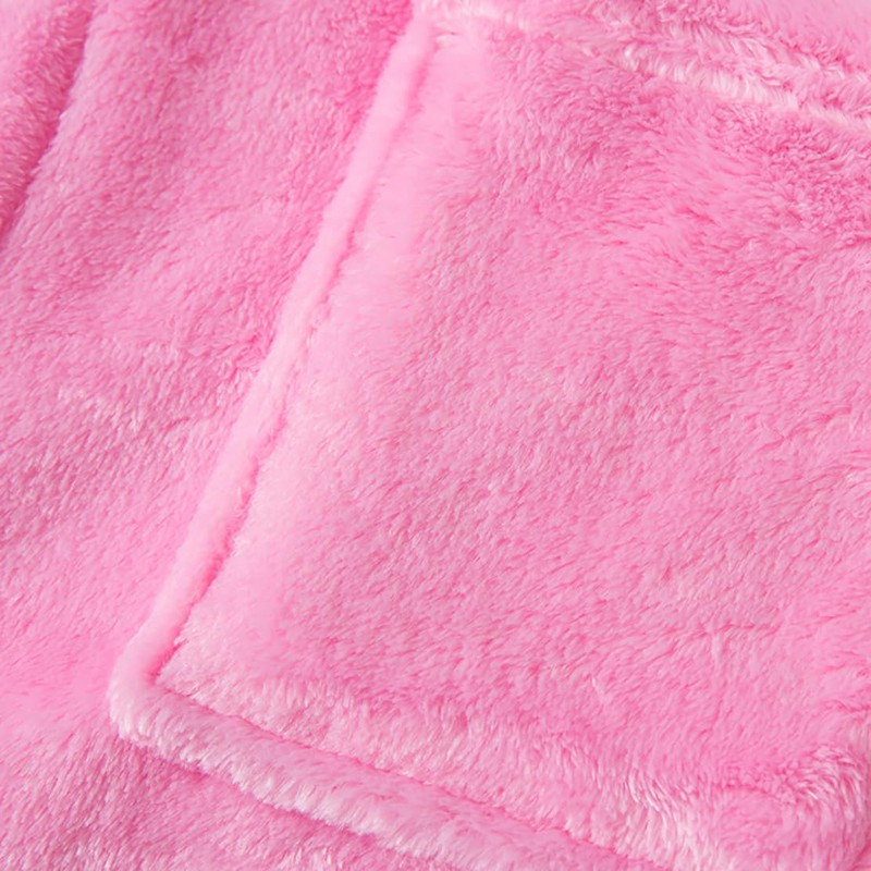 NautySaurs Girls Plain Hooded Flannel Fleece Bathrobe Bathrobe for Boys,