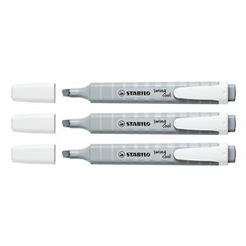 STABILO Swing Cool Highlighters Pastel Bevel Tip Silk Grey Pack of 3aa