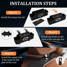 Car Back Seat Organizer with Multi-Pocket Design Leather Organizer with Cup Holders, Tissue Box, and Storage Hooks for Car Interiors - Universal Compatibility-Black