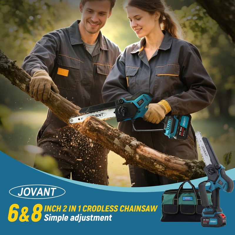 Cordless Mini Chainsaw 6 Inch & 8 Inch, 1000W Brushless
