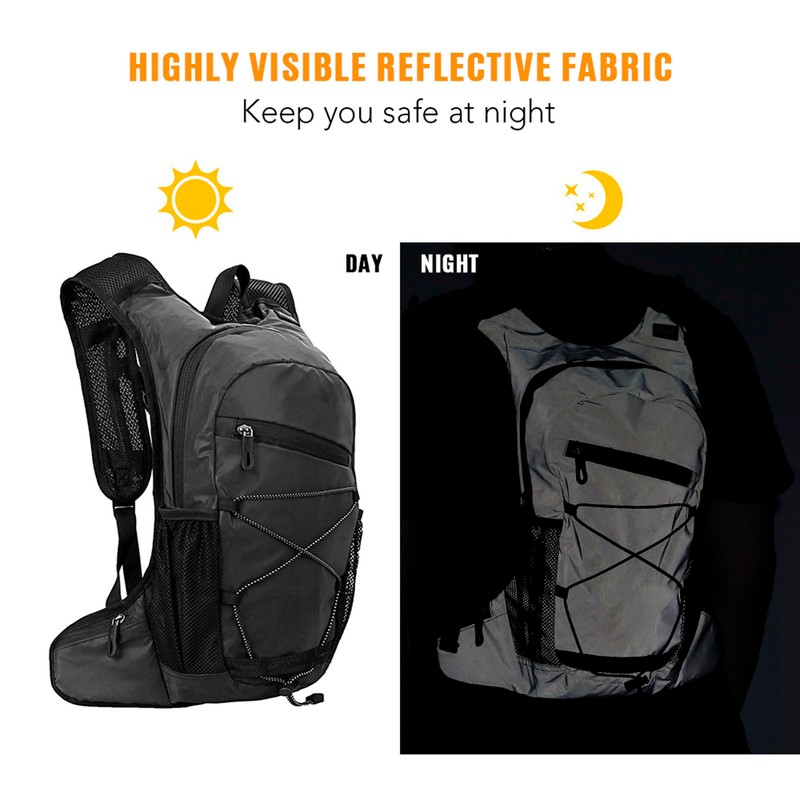 8L High Visibility Reflective Cycle Hydration Backpack Outdoor Sports Running