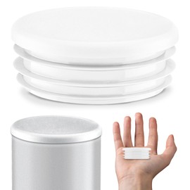Lamellar plugs End caps for round pipe 60 mm 10 pcs. White RAL 9010 Plastic End Caps 6 cm EMFA ®