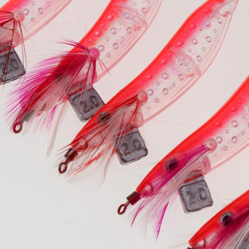 Perfeclan 5 Pieces Luminous Squid Jigs Saltwater Hooks for Fishing