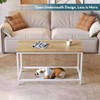 SAYGOER Small Rectangular Coffee Table Simple Modern Open Design Minimalist