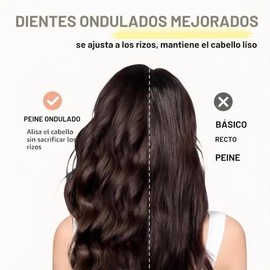 Peine de dientes anchos para cabello rizado, peine desenredante con dientes ondulados de doble fila para húmedo y seco, cepillo desenredante sin dolor