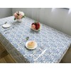 Superwinger Classic Linen Cotton Blue Flower Printed Tablecloth Dustproof Rectangular