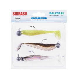 Holo Yoko/Akiri Worm/Waggle Shad 10 cm Shirasu Soft Lure Set with Jigheads 6126011