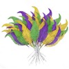 Yen Jean 52Pcs Mardi Gras Feathers Leaves Decorations - Green