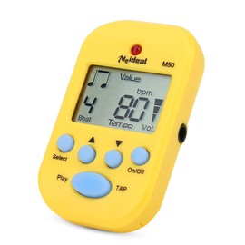 Portable Mini Metronome Multi-functional Clip-On Digital Beat Tempo Metronome for Piano, Violin, Guitar, Trap Drum (Yellow)