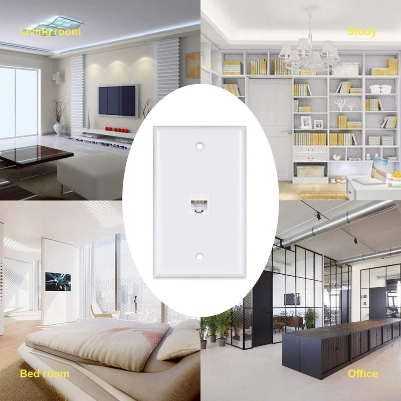 Cat 6 Ethernet Wall Plate 1 Port 2pack,Ethernet Wall Plate