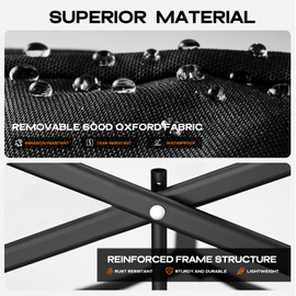 Uyittour 48'' Extra Large Collapsible Foldable Wagon, 300L Capacity Heavy Duty Folding Beach Wagon with Big All-Terrain Wheels, Extended Utility Garden Cart for Outdoor Activities, Carbon Black