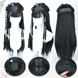 Chinese Style Hair Kabuku Wig, Easy to Wear Headband Wig, Cosplay Wig, Ancient Imperial Court, Woman, Celestial Maiden, Photo Shoot (Kanzin)