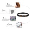Leather Cremation Memorial Urn Bracelet Lava Stone 316L Stainless Steel