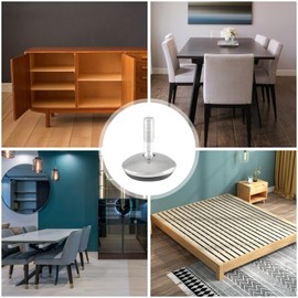 Bivethoi 12 Pack M6 Swivel Furniture Leveling Feet, Adjustable Heavy Duty Sofa Feet with T Nut, Threaded Swivel Foot Pads Chair Glides, 1-3/16 Inch OD