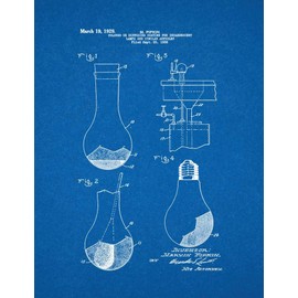 Colored Or Diffusing Coating For Incandescent Lamps And Similar Articles Patent Print Blueprint (5" x 7") M12214
