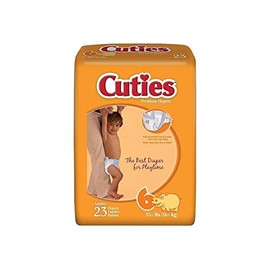 Cuties Heavy Absorbency Baby Diaper CR6001 Size 6 Case of 92, Fun Graphics Print