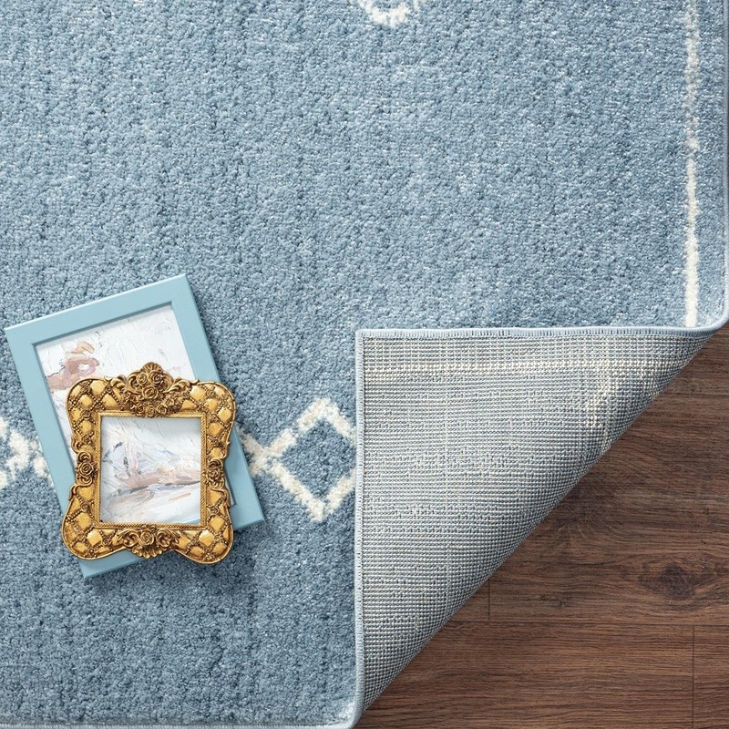 LUXE WEAVERS Daphnes Blue 8x10 Boho Moroccan Geometric Area Rug