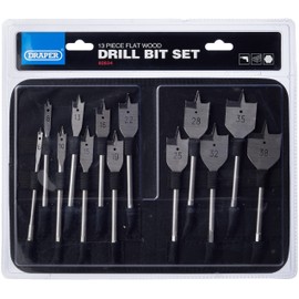 Draper 82634 13 Piece Flat Wood Bit Set, 230 V, Silver