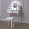 UTEX Kids Vanity, Girls Vanity Set with Mirror and Stool