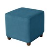 Daunkang Ottoman Cover Square Velvet Ottoman Covers Protector for Footrest