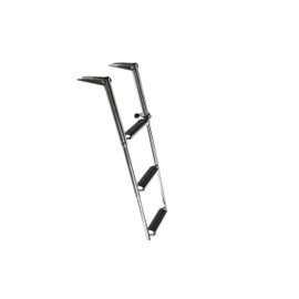 MARINE CITY Stainless Steel 3-Step Ladder with Slide Gudgeon for Boat, Yacht