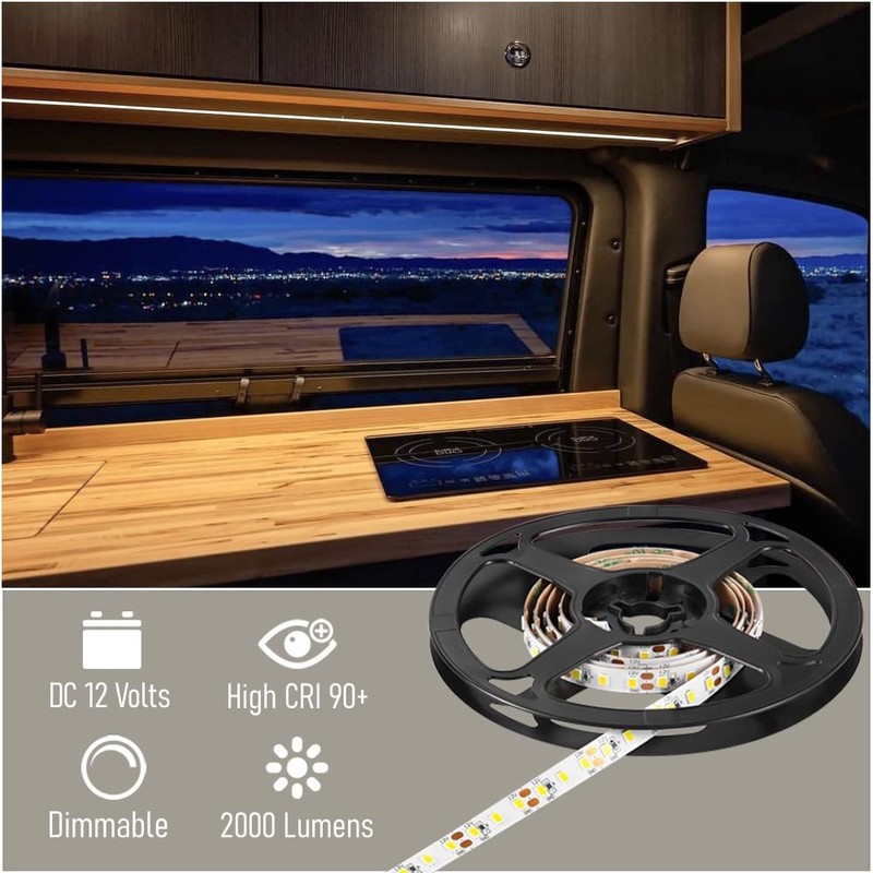 Obeaming RV Flexible LED Strip Light 12V Dimmable Tape Light