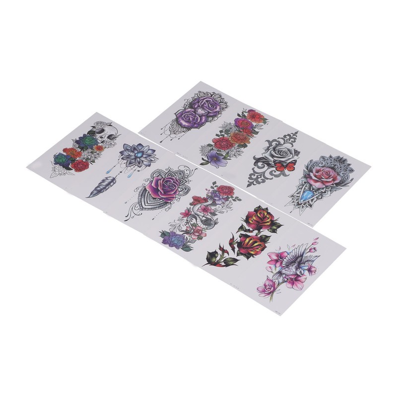 20pcs Temporary Tattoos Stickers Waterproof Long Lasting Flower Fake Tattoo