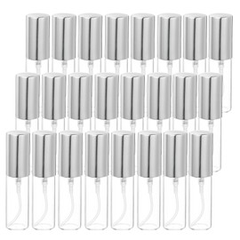uxcell 5ml Glass Mini Perfume Bottles, 25Pcs Fine Mist Bottles Refillable Empty Mini Spray Bottles with Aluminized Nozzle for Perfume, Travel Liquid, Essential Oil (Clear/Silver)